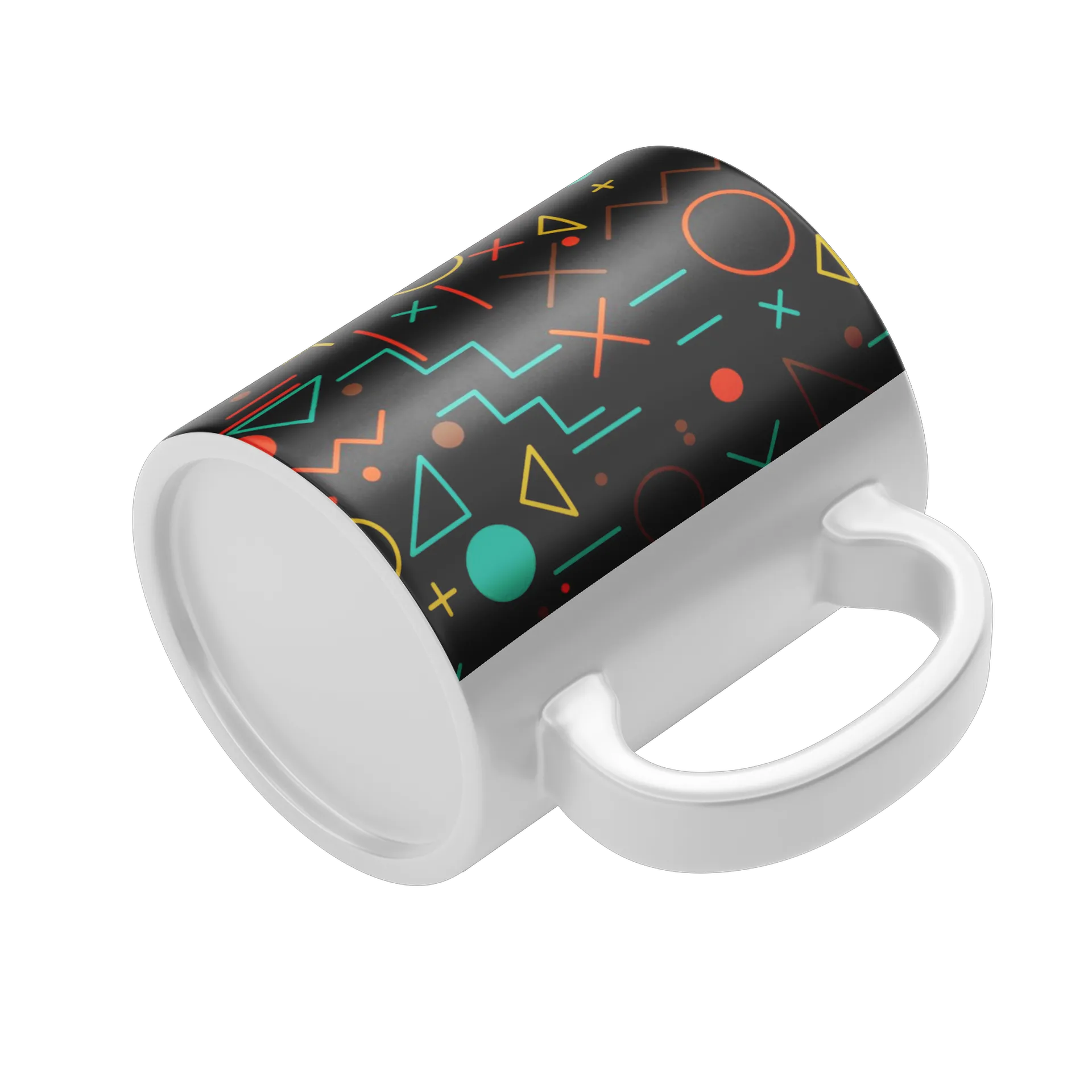 Caneca Porcelana Estampa Geométrica Neon 325ml - Imagem 4