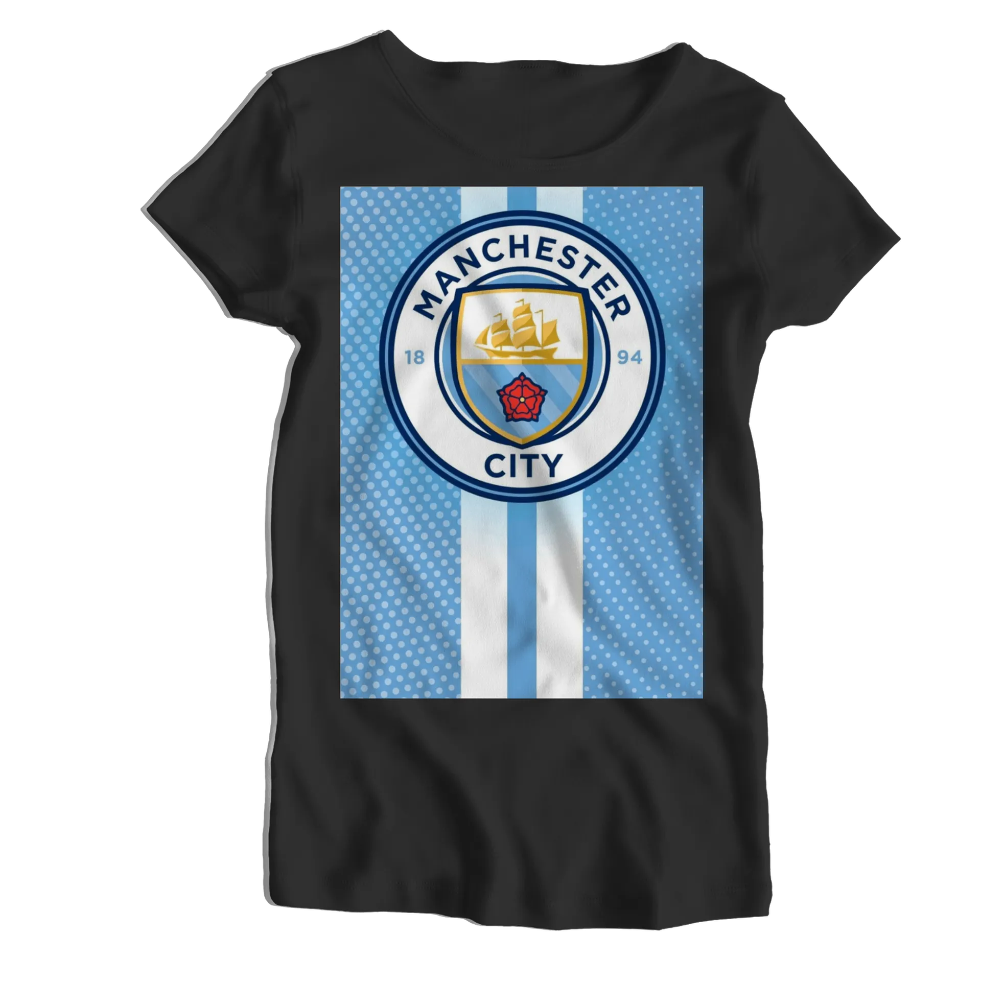 Camiseta Babylook Escudo Manchester City 100% Algodão - Imagem 1