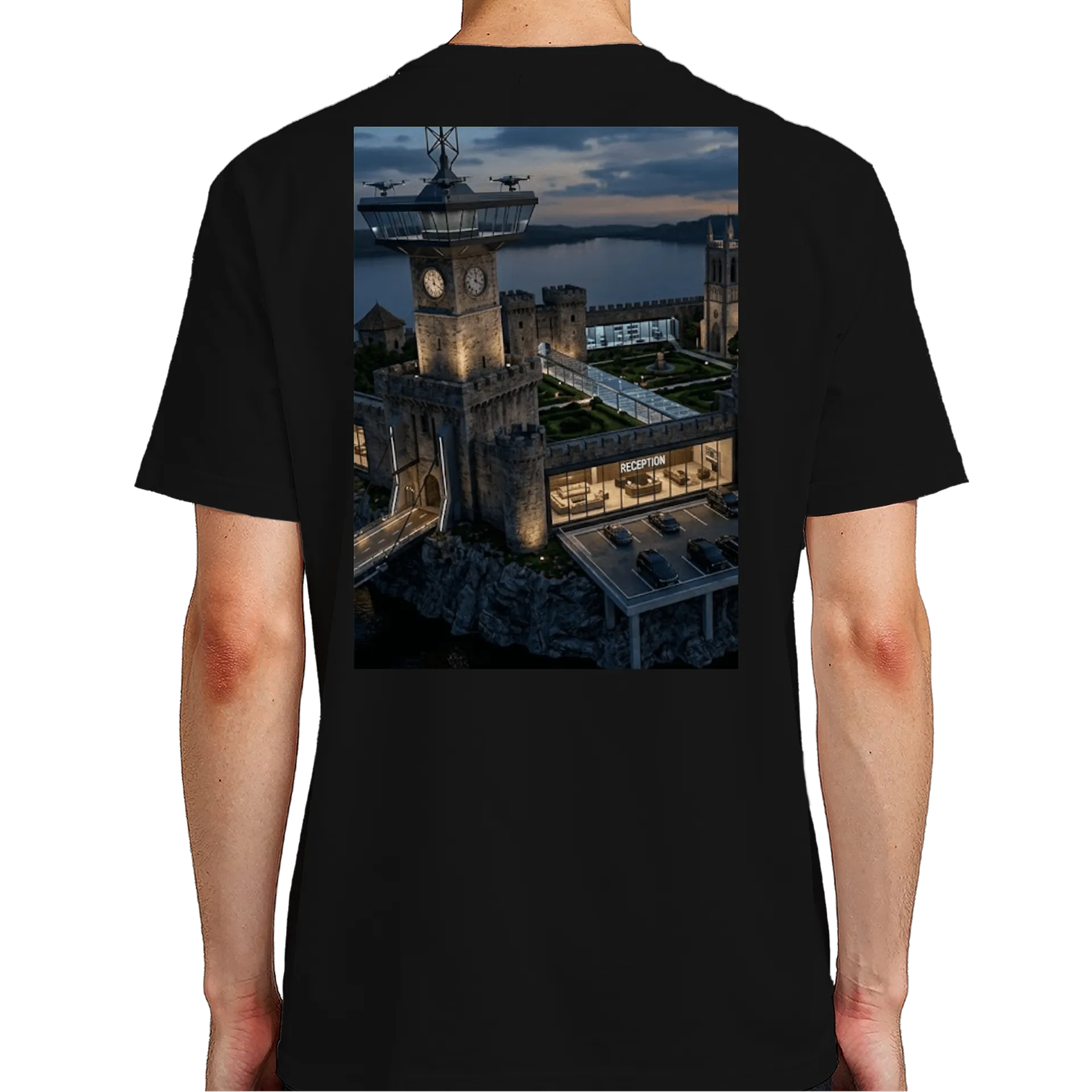 Camiseta Personalizada Castelo Noturno 100% Algodão - Imagem 7