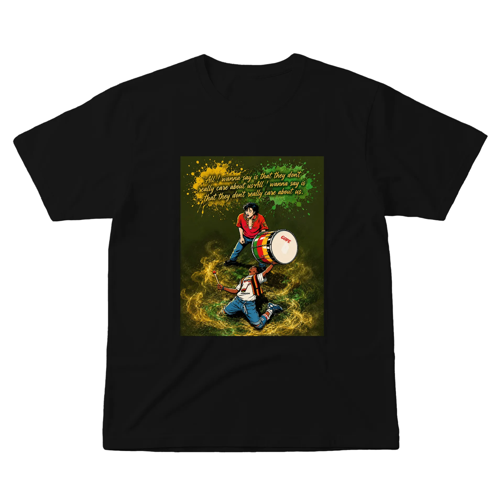 Camiseta Ilustração de Percussionistas Gope 100% Algodão - Imagem 1