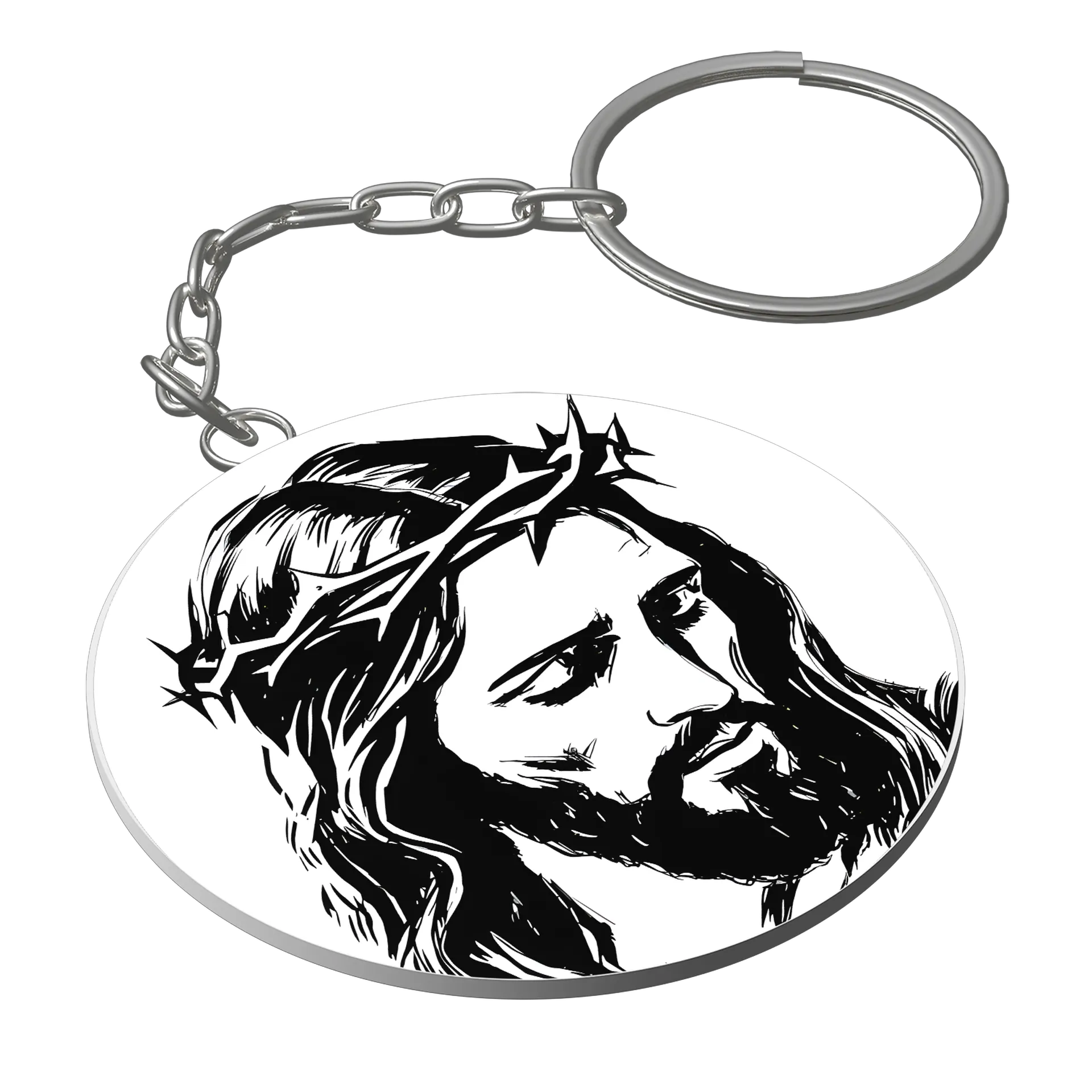 Chaveiro MDF Jesus Lindo Silhueta Estampa Emoção - Imagem 1