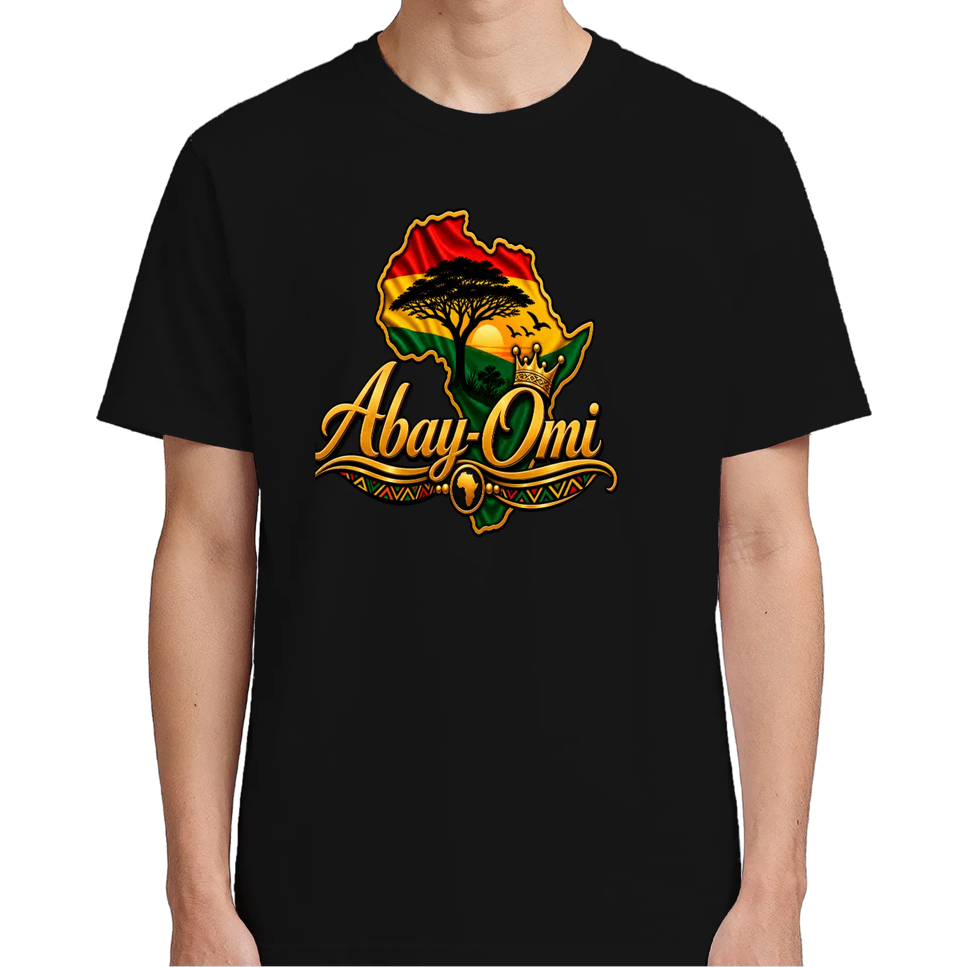 Camiseta Abay-Omi África com Estampa Tipográfica 100% - Imagem 4
