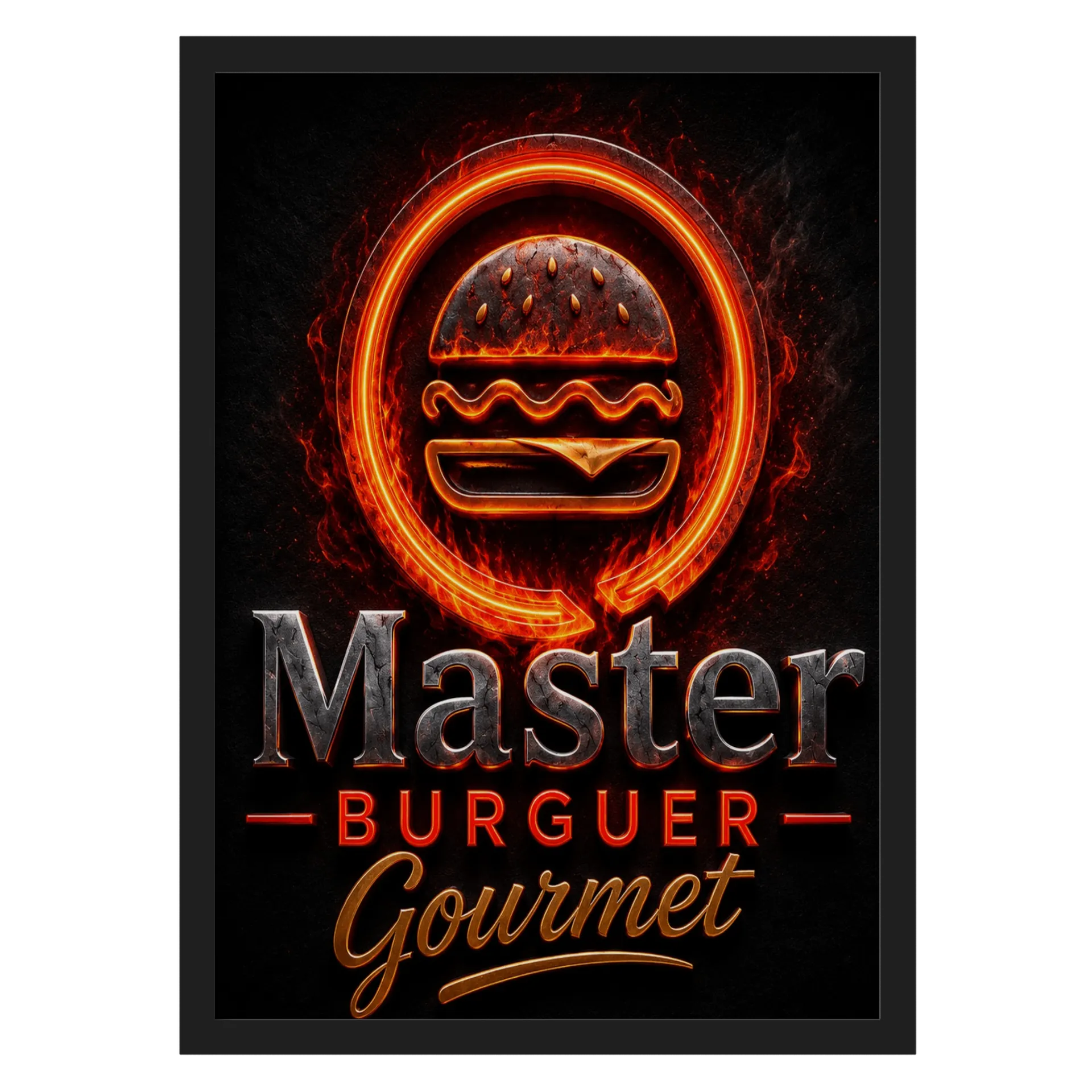 Quadro A3 personalizado Com Vidro - Master Burguer - Imagem 1