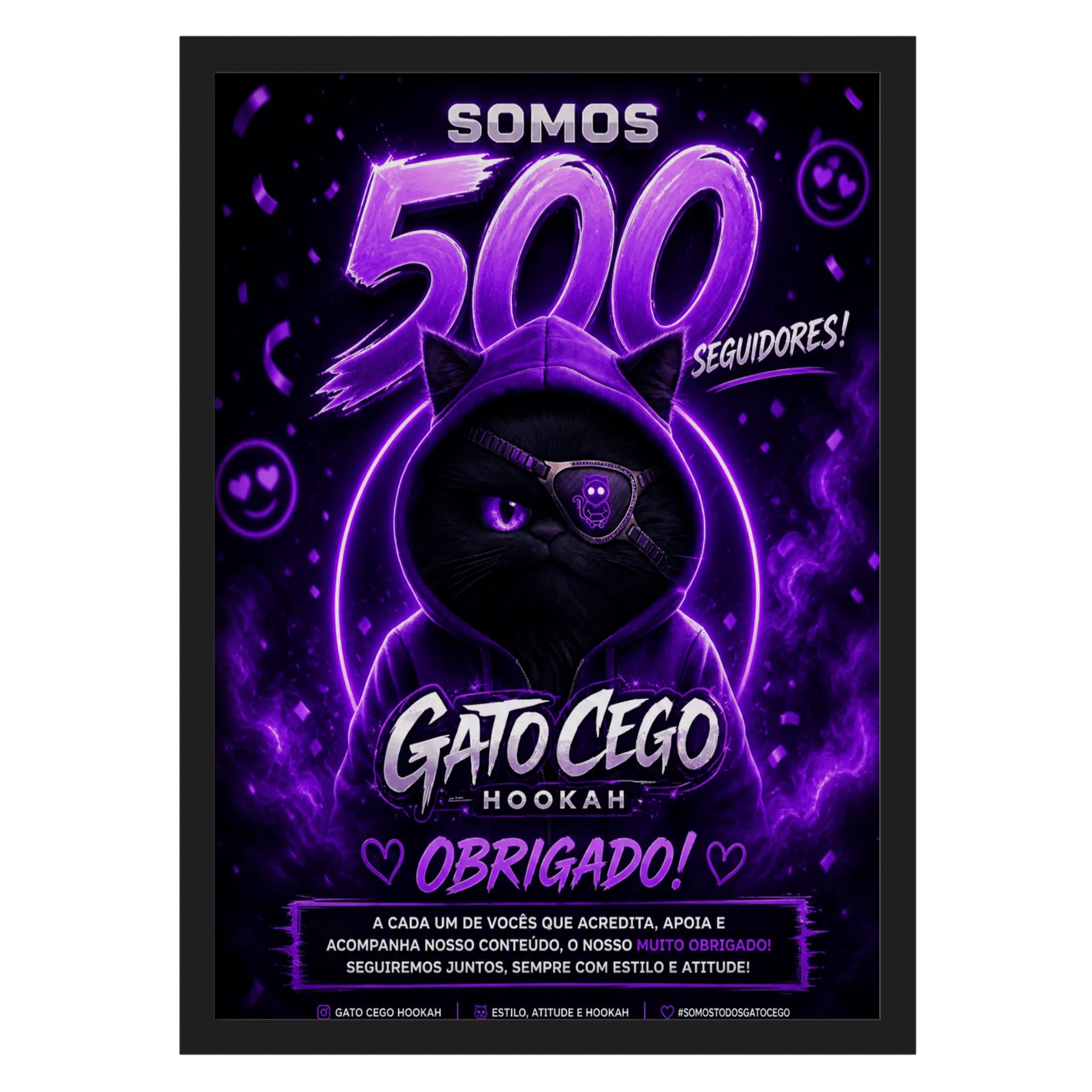 Quadro Gato Cego Edição 500 Seguidores - Imagem 1