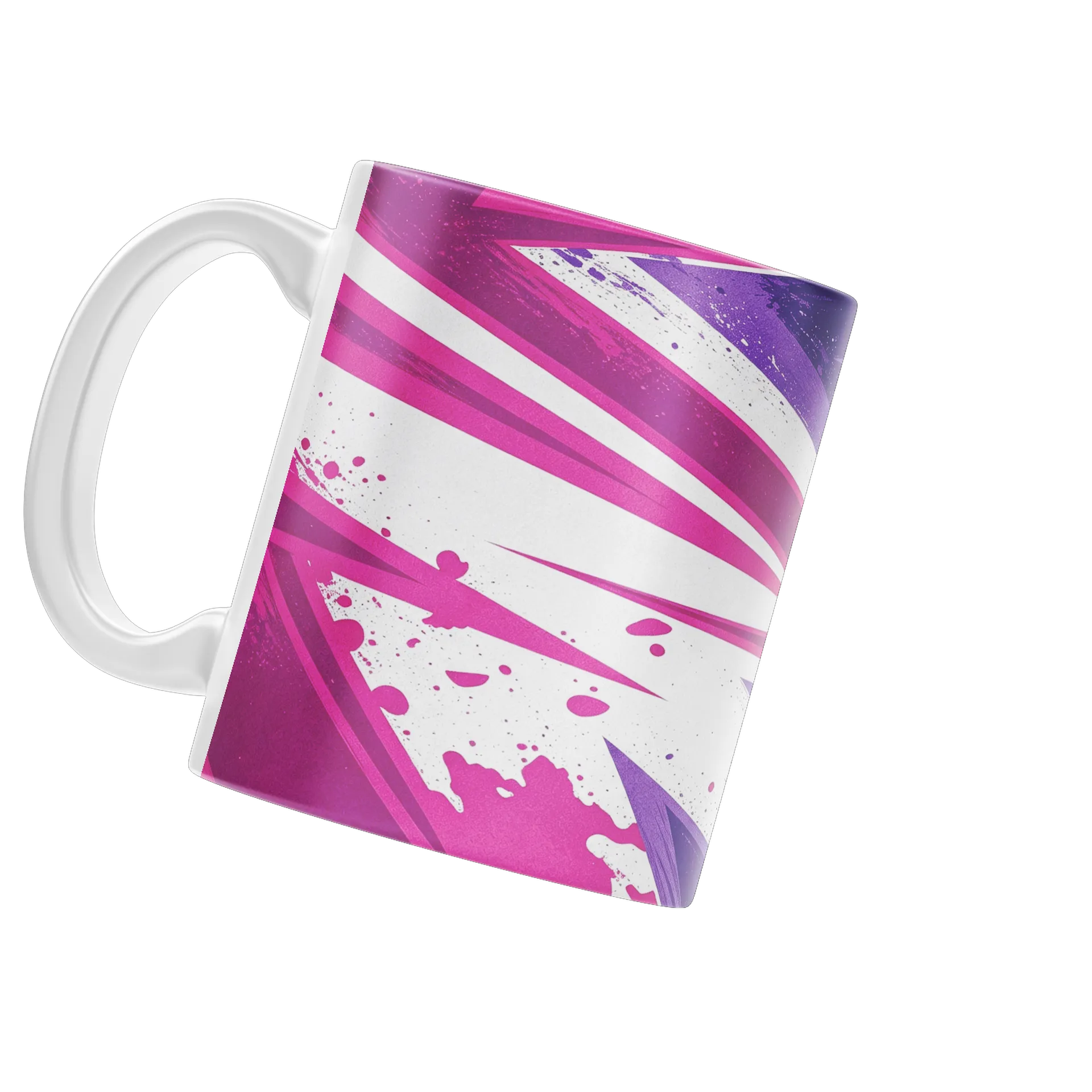 Caneca Pintura Abstrata Rosa Roxo 325ml - Imagem 3
