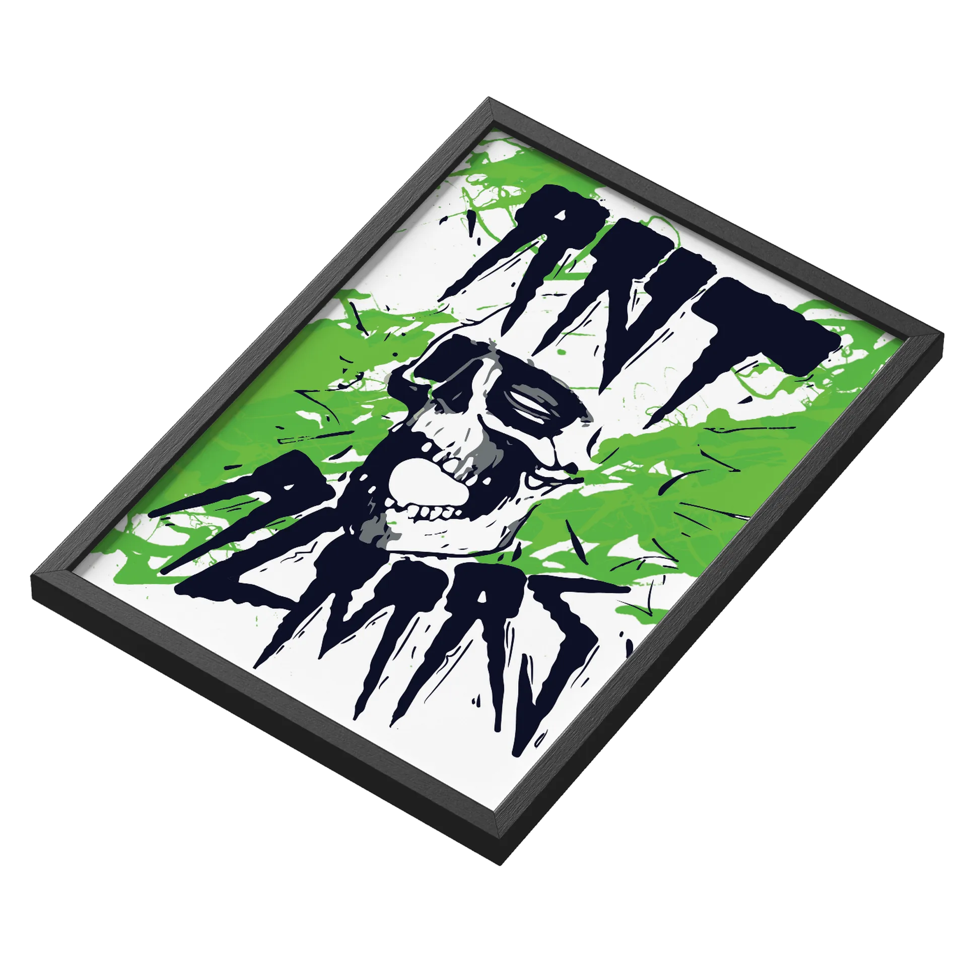 Quadro Abstrato Skull Neon A3 MDF e Vidro de Referencia Studio — imagem 3 de 3