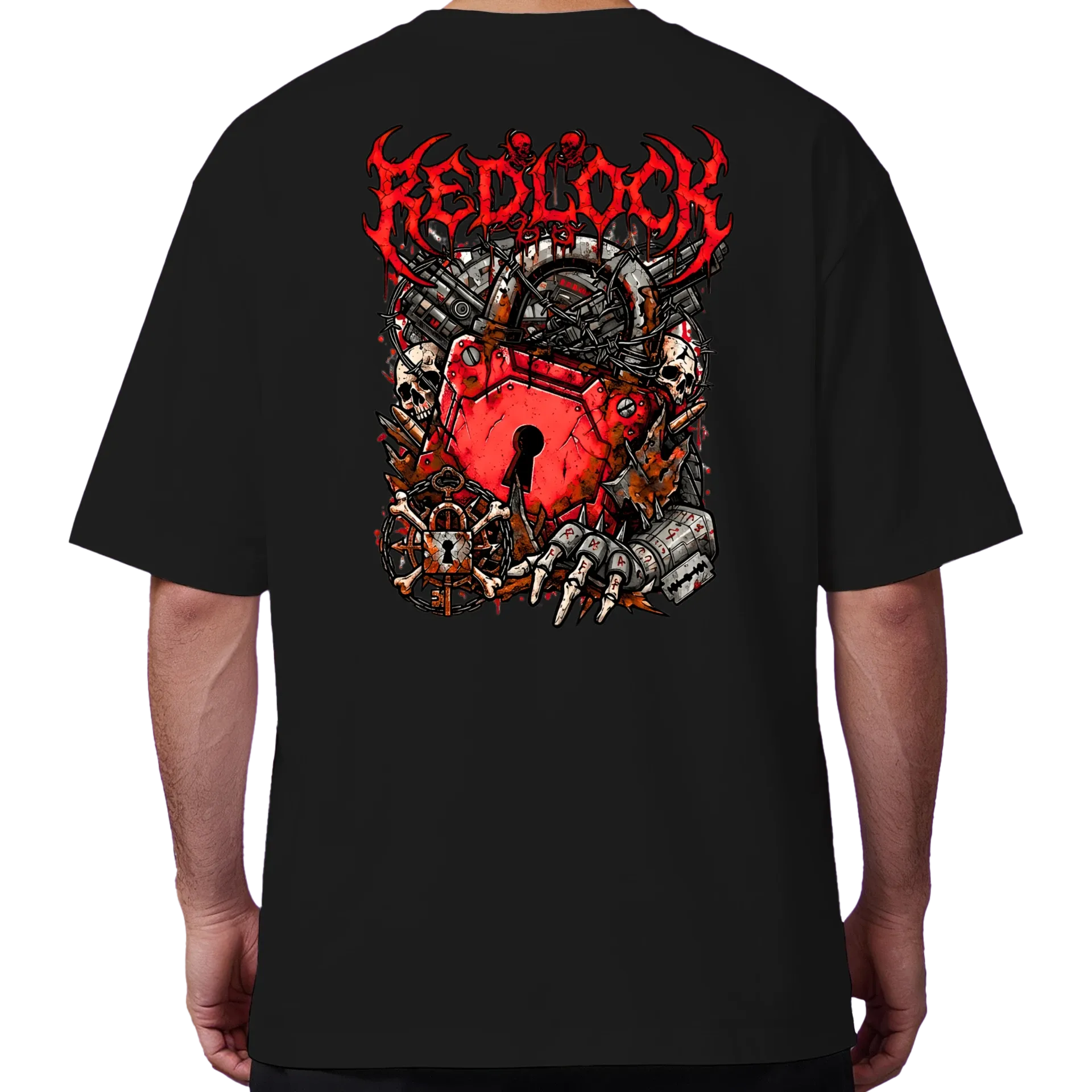 Camiseta Oversized REDLOCK🩸 - War Never Seen - Imagem 6