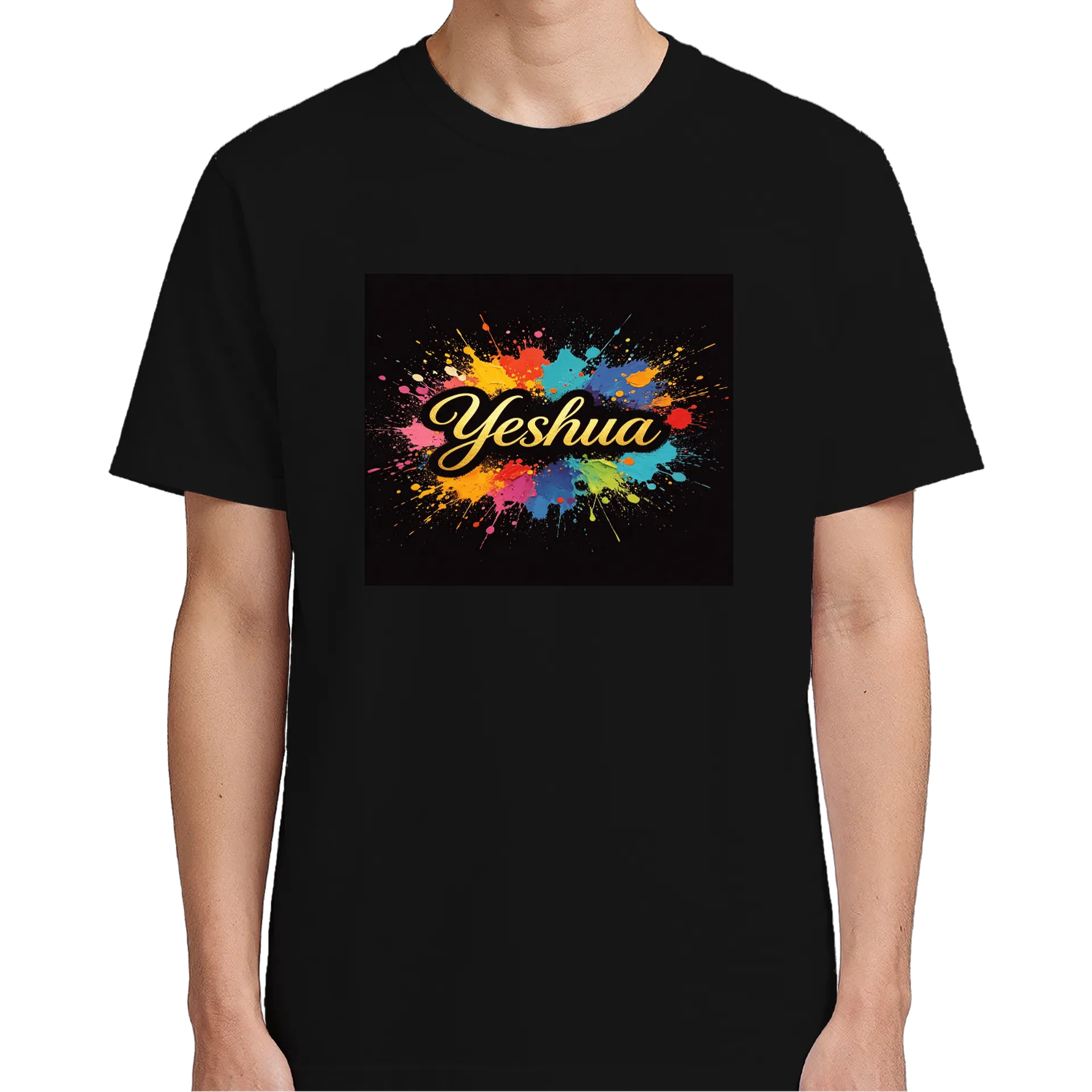 Camiseta Yeshua Estampa Colorida Pintura Abstracta 100% - Imagem 5
