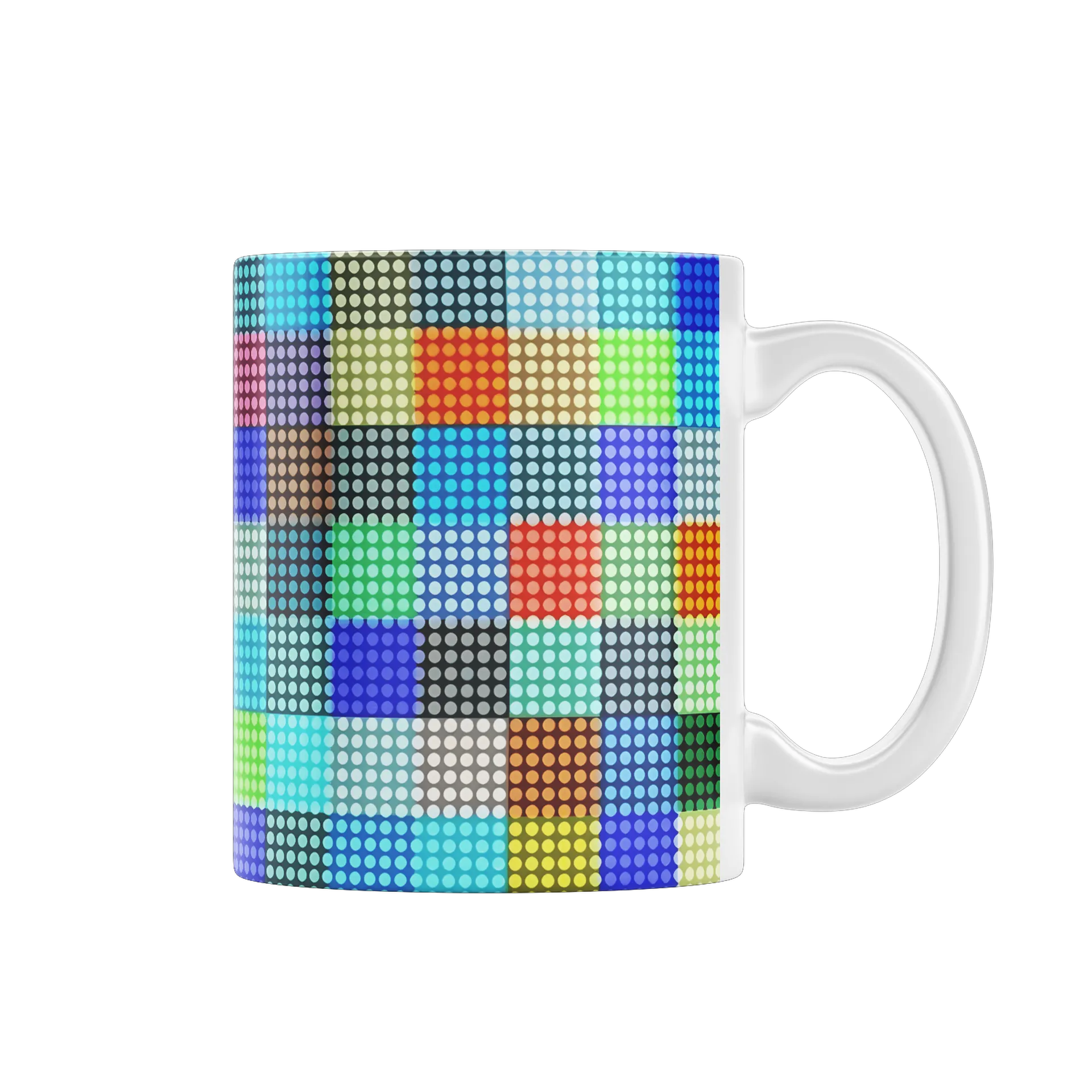 Caneca Porcelana Estampa Abstrata Pontos Coloridos 325ml - Imagem 1