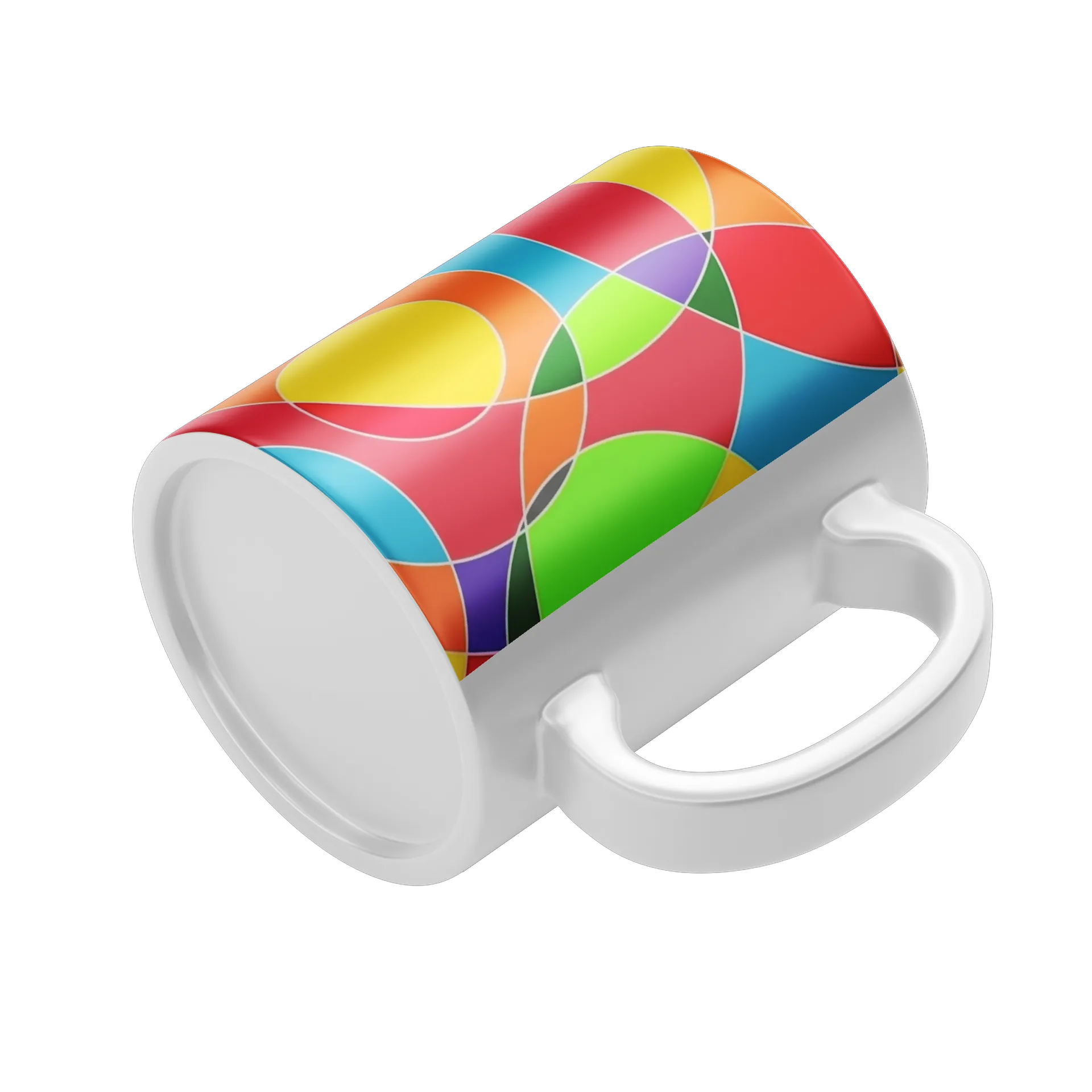 Caneca Porcelana Abstrata Colorida 325ml de Xenovoid Studio 👽 — imagem 4 de 4