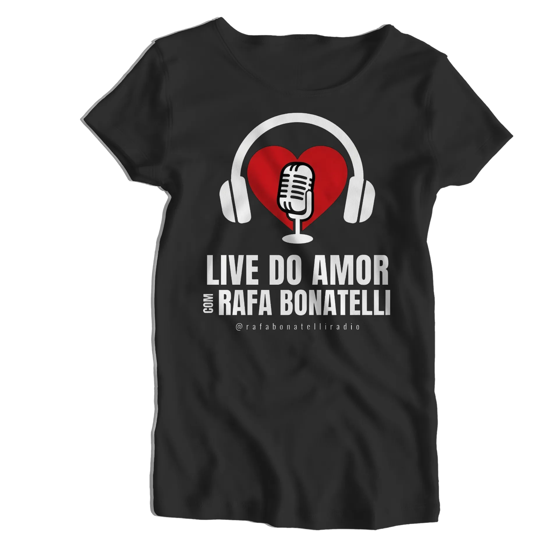 Camiseta Babylook Live do Amor 100% Algodão Preto - Imagem 1