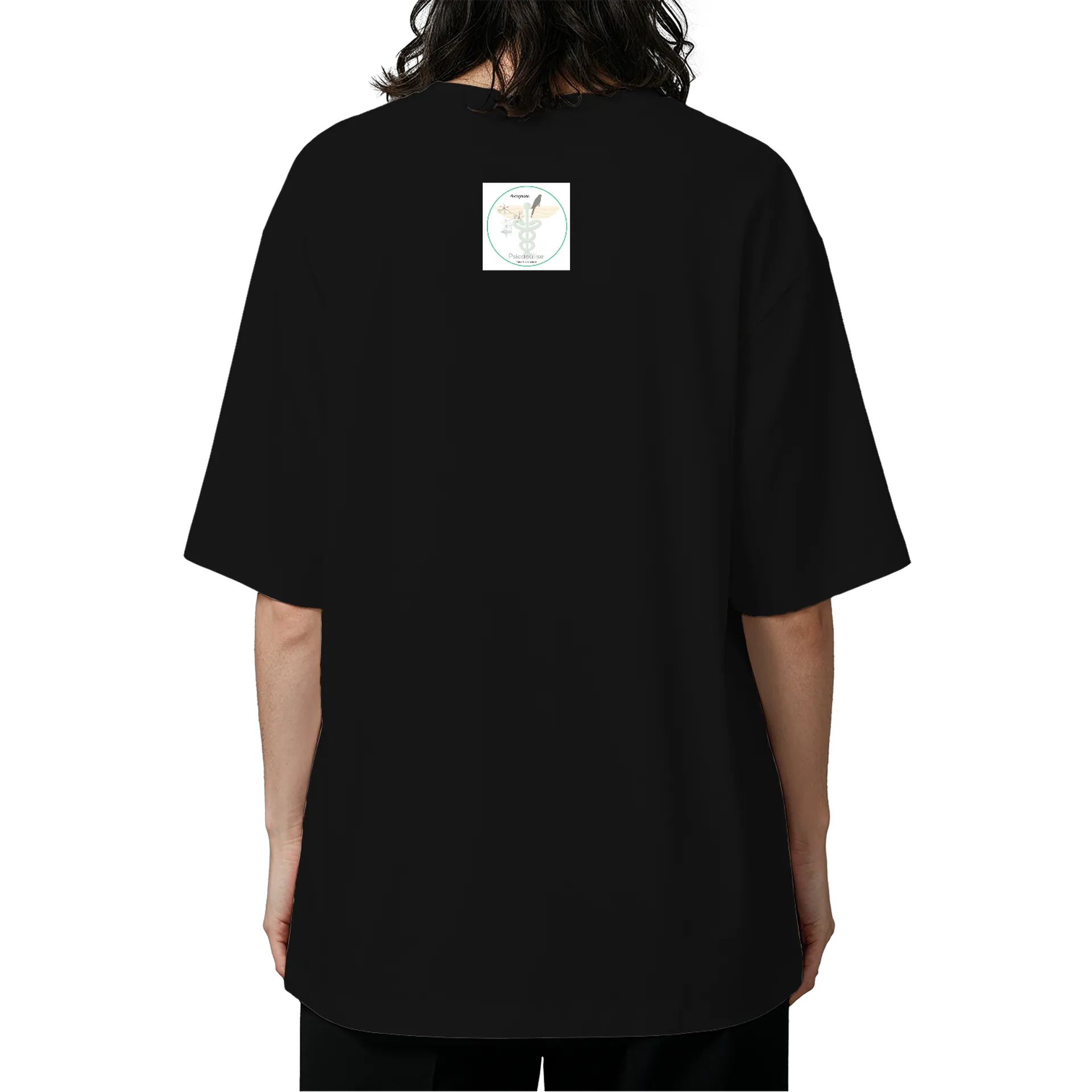 Camiseta Oversized Leitura Flores 100% Algodão Preto - Imagem 5