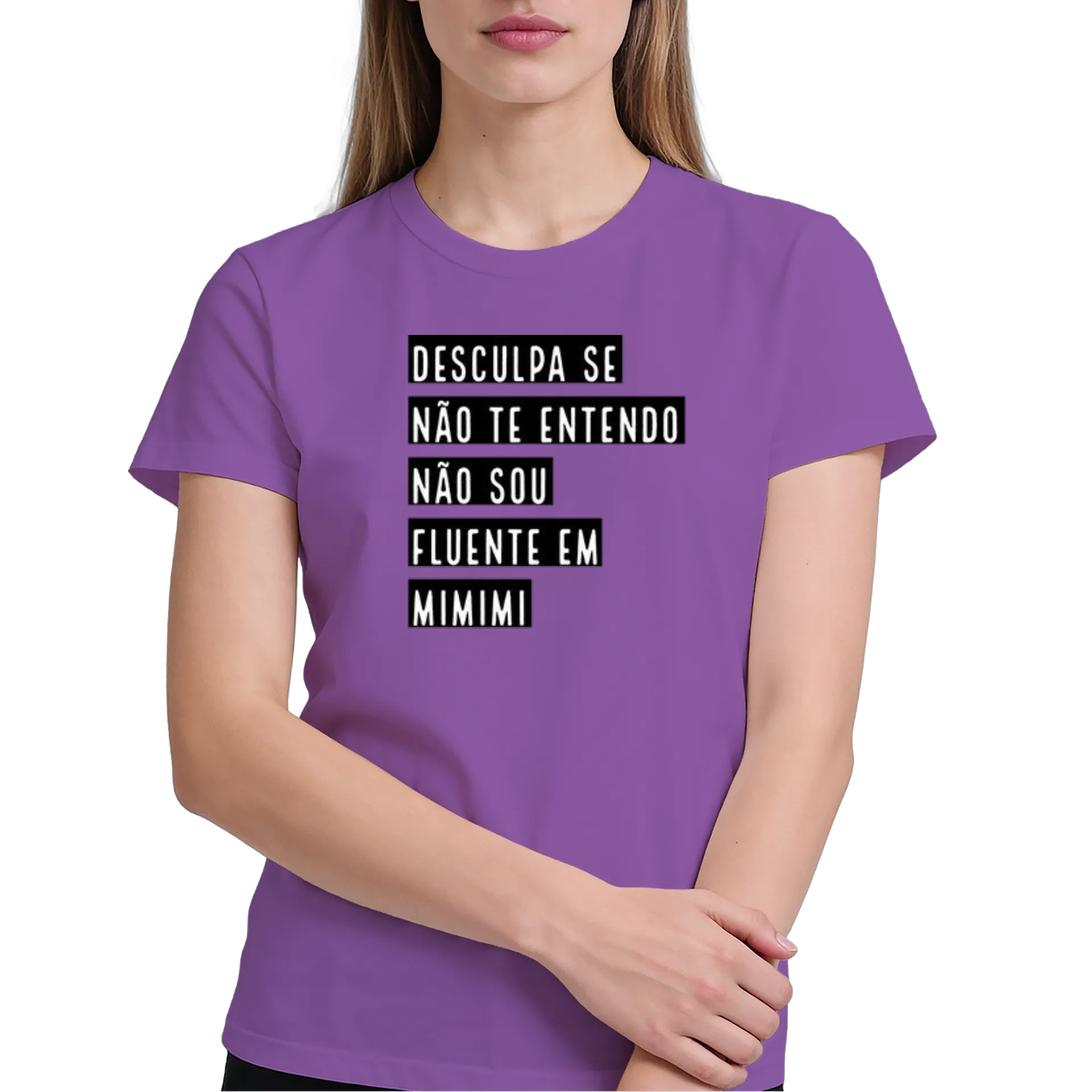 Camiseta Estampa Tipográfica Desculpa Se Fluente 100% - Imagem 4