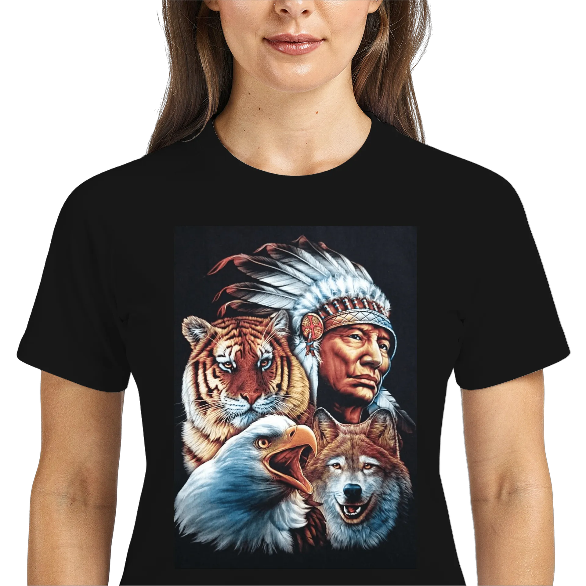 Camiseta DryFit Polyester Índio, Tigre, Lobo e Águia - Imagem 3