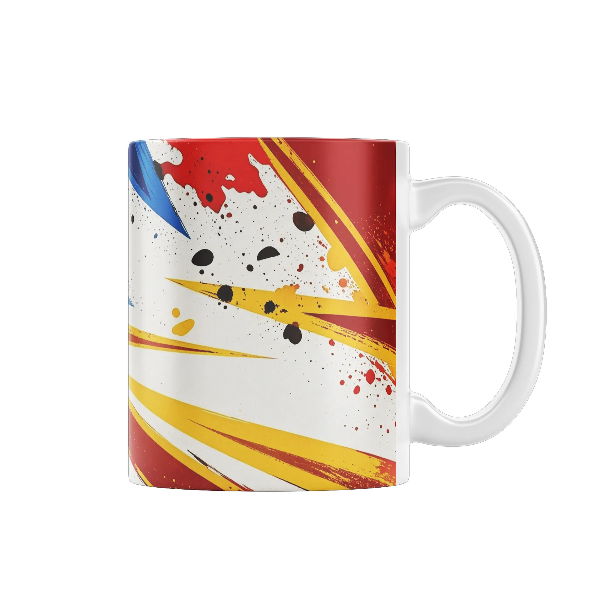 Caneca Porcelana Estampa Abstrata Color Block 325ml - Imagem 1