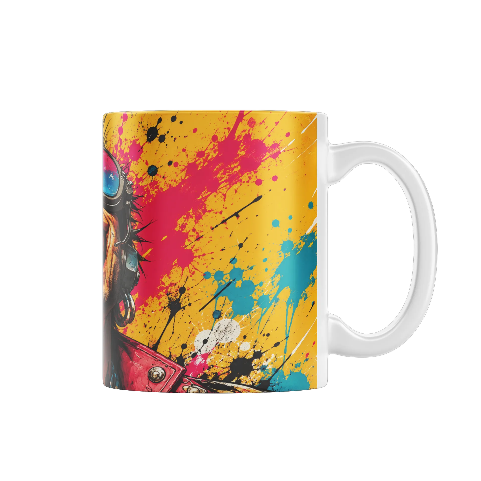 Caneca Rosto de Óculos Estilo Grunge Colorido 325ml - Imagem 1