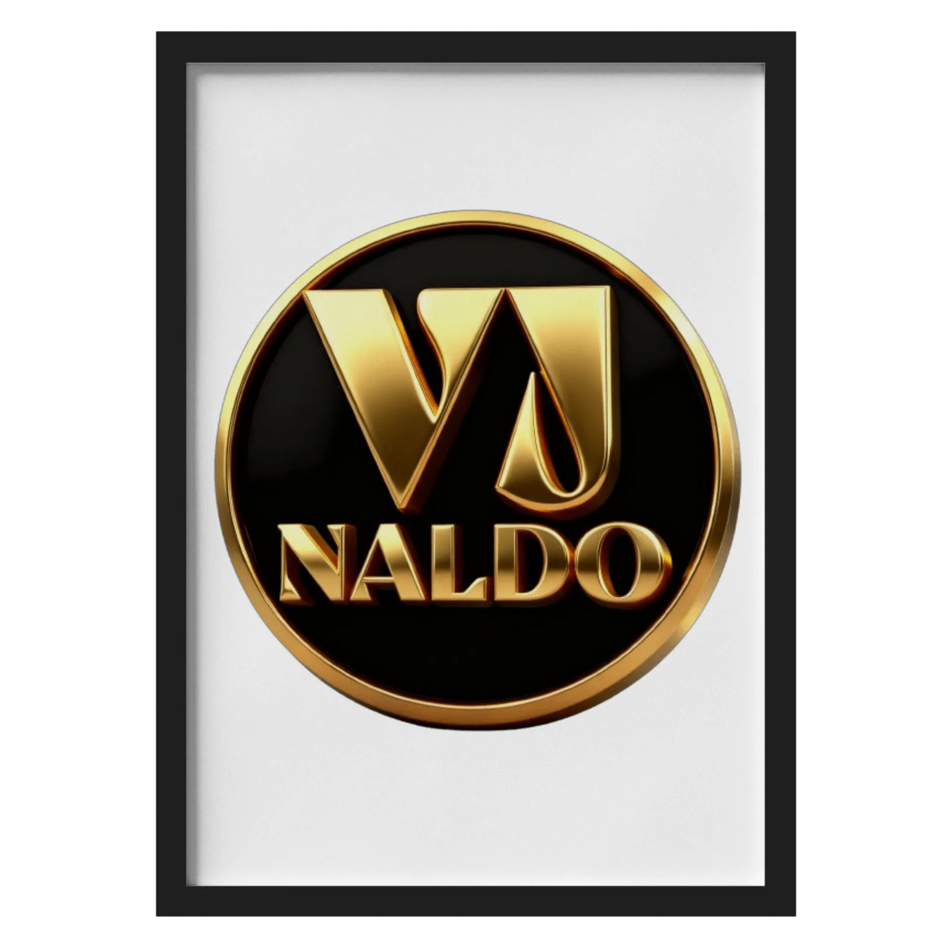 Quadro Logo Ouro Naldo A3 MDF e Vidro de vjnaldo — imagem 1 de 3