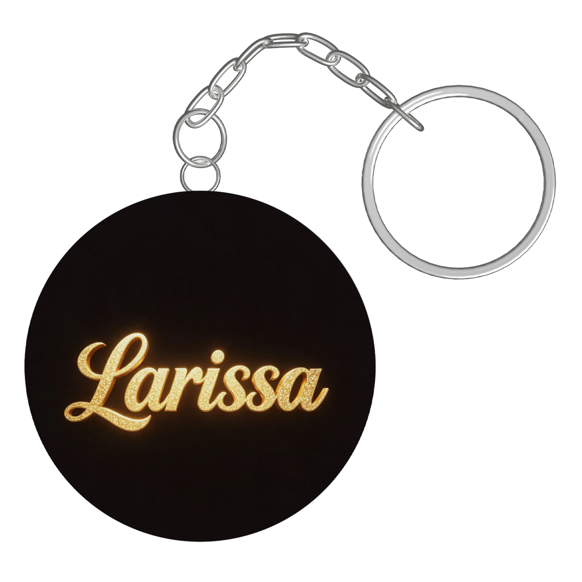 Chaveiro MDF Letra Larisso Estampa Textual Ouro - Imagem 2