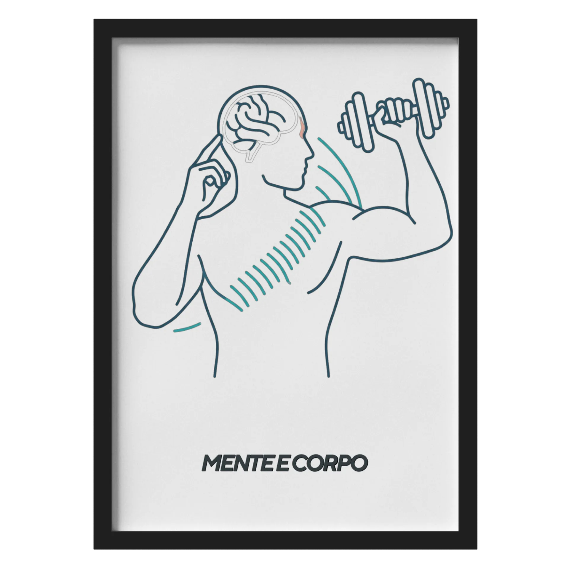 Quadro Mente e Corpo MDF e Vidro A3 - Imagem 1