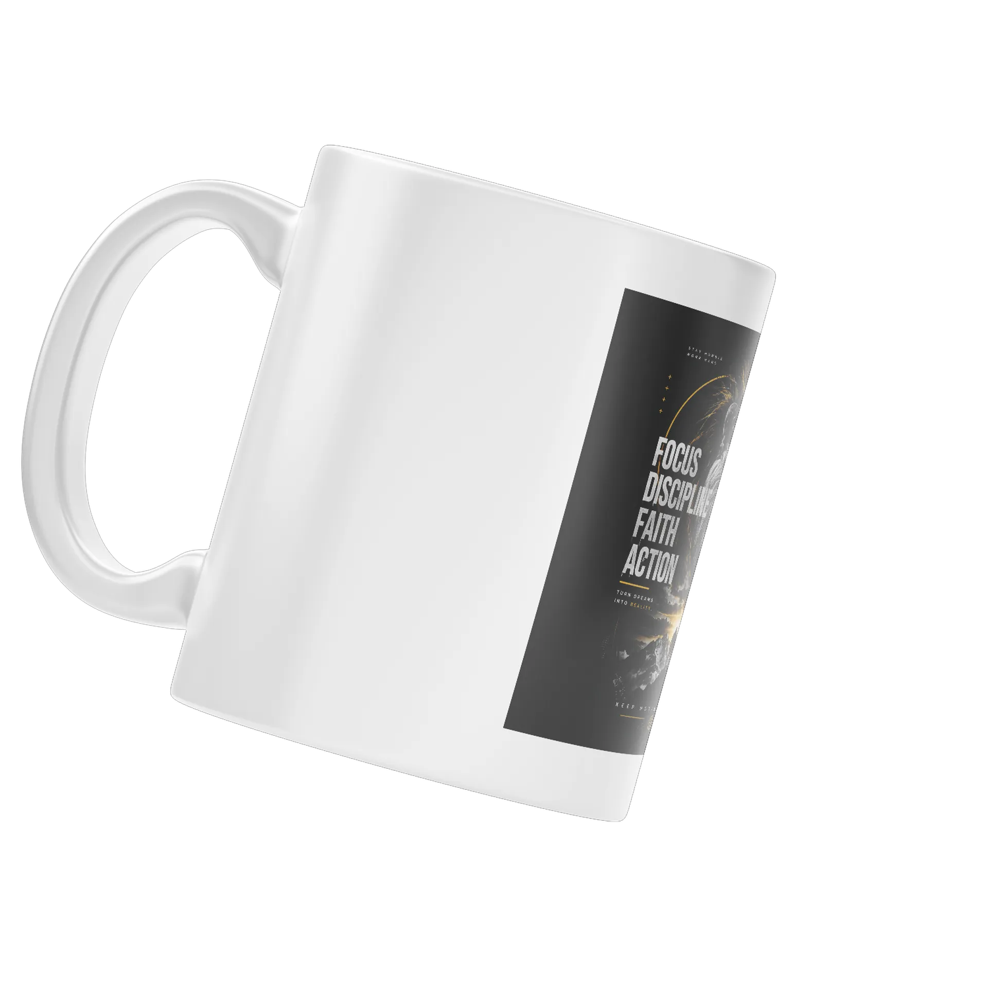Caneca Porcelana Foco Disciplina Fé Ação 325ml de RizioShop — imagem 3 de 4