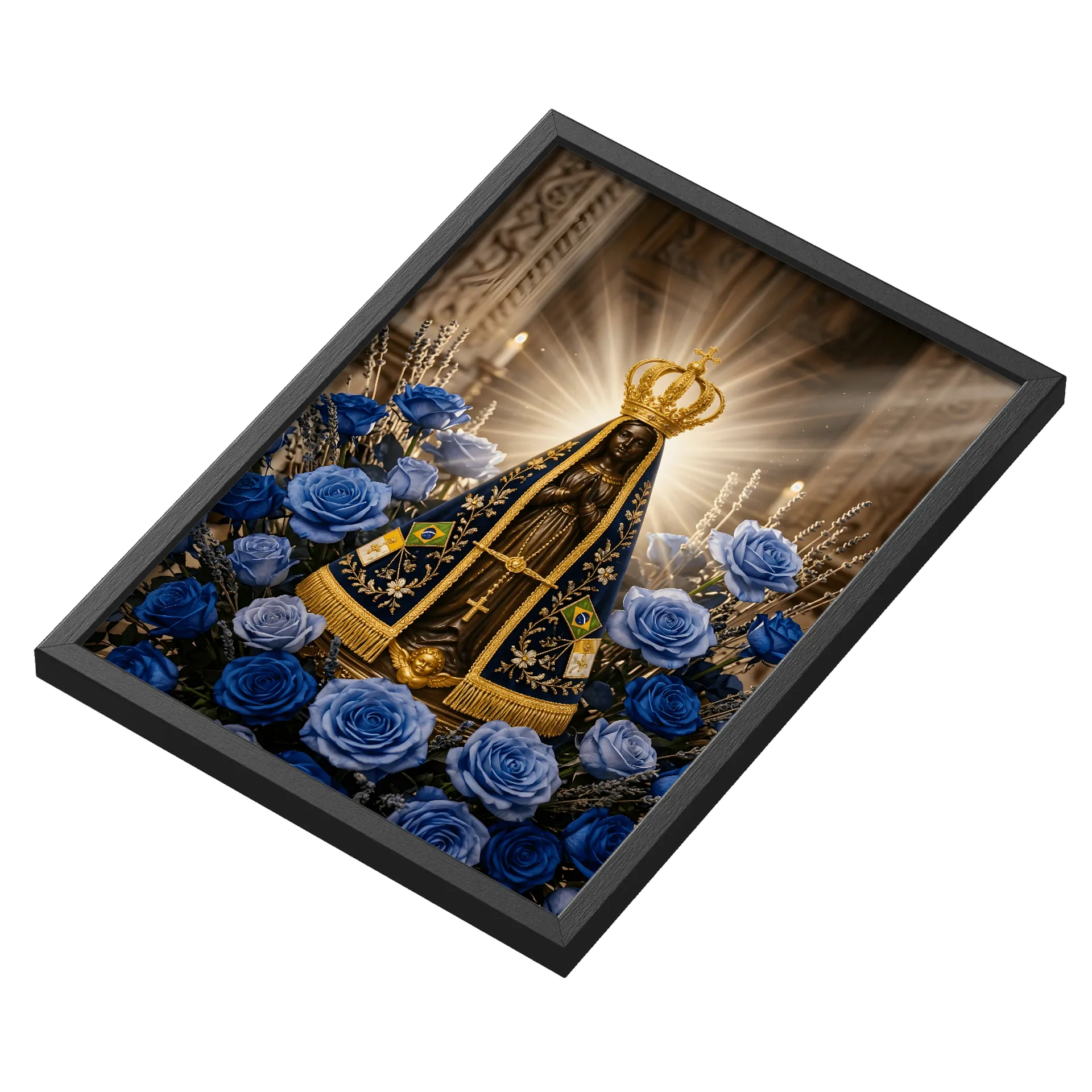 Quadro A3 Nossa Senhora Aparecida Com Vidro - Imagem 3