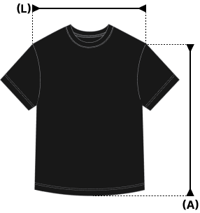 Como medir a camiseta: largura (L) e altura (A)